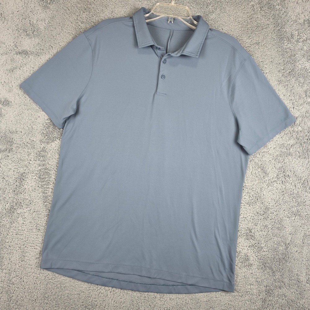 Lululemon ShowZero Polo Shirt Men XL Blue Short Sleeve Tech Athletic Performance